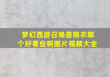 梦幻西游召唤兽锦衣哪个好看些啊图片视频大全