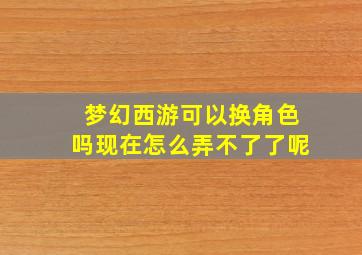 梦幻西游可以换角色吗现在怎么弄不了了呢