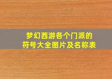 梦幻西游各个门派的符号大全图片及名称表