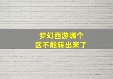 梦幻西游哪个区不能转出来了