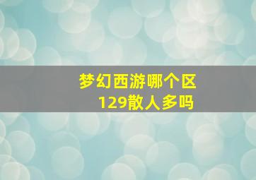 梦幻西游哪个区129散人多吗