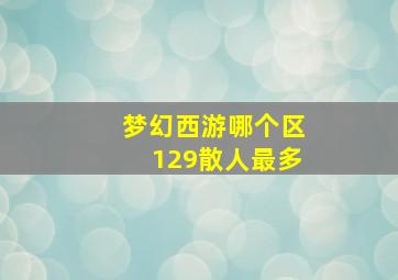 梦幻西游哪个区129散人最多