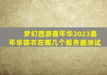 梦幻西游嘉年华2023嘉年华锦衣在哪几个服务器测试