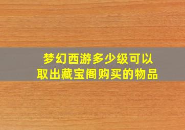 梦幻西游多少级可以取出藏宝阁购买的物品