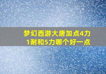 梦幻西游大唐加点4力1耐和5力哪个好一点