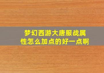 梦幻西游大唐服战属性怎么加点的好一点啊