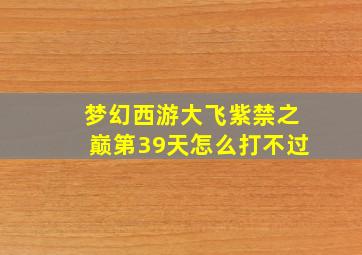 梦幻西游大飞紫禁之巅第39天怎么打不过
