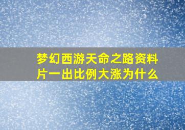 梦幻西游天命之路资料片一出比例大涨为什么