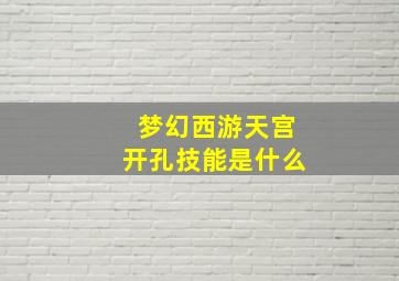 梦幻西游天宫开孔技能是什么