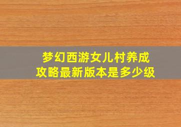 梦幻西游女儿村养成攻略最新版本是多少级