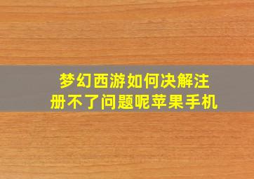 梦幻西游如何决解注册不了问题呢苹果手机