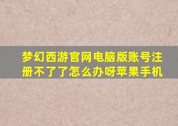 梦幻西游官网电脑版账号注册不了了怎么办呀苹果手机