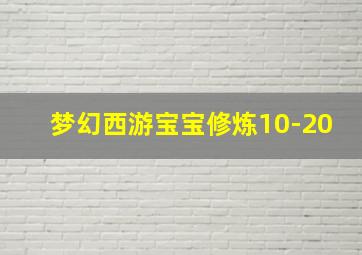 梦幻西游宝宝修炼10-20