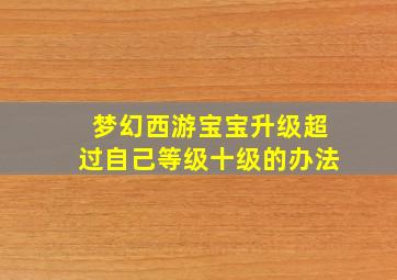 梦幻西游宝宝升级超过自己等级十级的办法