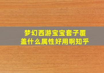 梦幻西游宝宝套子覆盖什么属性好用啊知乎