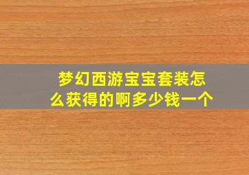 梦幻西游宝宝套装怎么获得的啊多少钱一个