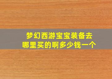 梦幻西游宝宝装备去哪里买的啊多少钱一个