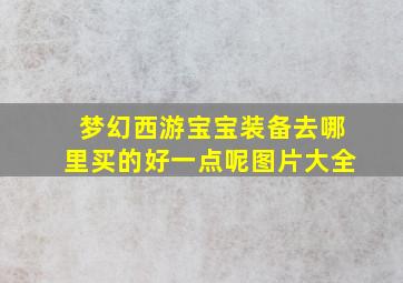 梦幻西游宝宝装备去哪里买的好一点呢图片大全