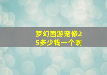 梦幻西游宠修25多少钱一个啊