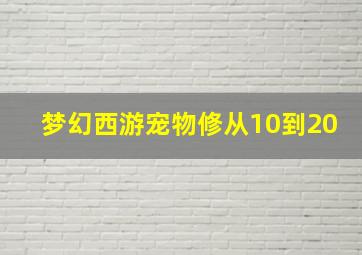 梦幻西游宠物修从10到20