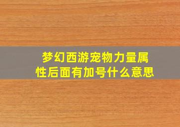 梦幻西游宠物力量属性后面有加号什么意思