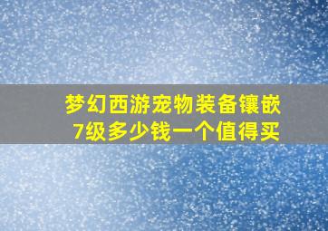 梦幻西游宠物装备镶嵌7级多少钱一个值得买