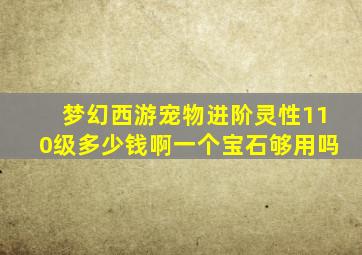 梦幻西游宠物进阶灵性110级多少钱啊一个宝石够用吗