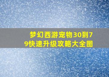 梦幻西游宠物30到79快速升级攻略大全图