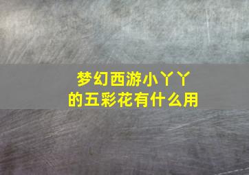 梦幻西游小丫丫的五彩花有什么用