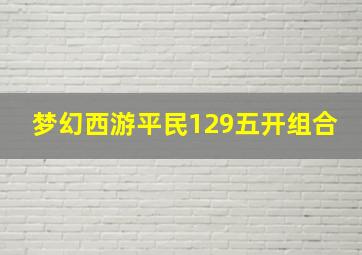 梦幻西游平民129五开组合