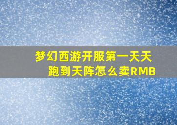 梦幻西游开服第一天天跑到天阵怎么卖RMB