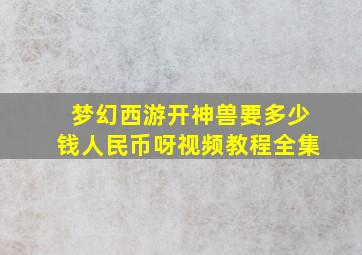 梦幻西游开神兽要多少钱人民币呀视频教程全集