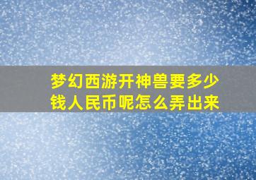 梦幻西游开神兽要多少钱人民币呢怎么弄出来