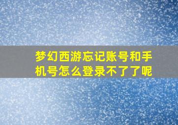 梦幻西游忘记账号和手机号怎么登录不了了呢