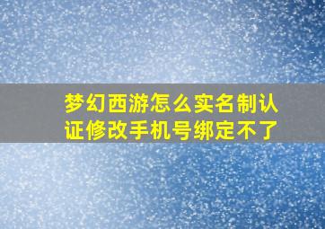 梦幻西游怎么实名制认证修改手机号绑定不了