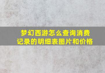 梦幻西游怎么查询消费记录的明细表图片和价格