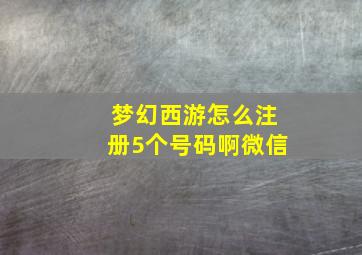 梦幻西游怎么注册5个号码啊微信