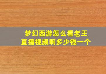 梦幻西游怎么看老王直播视频啊多少钱一个