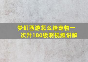 梦幻西游怎么给宠物一次升180级啊视频讲解