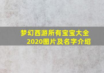 梦幻西游所有宝宝大全2020图片及名字介绍