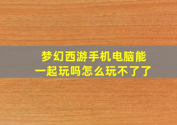 梦幻西游手机电脑能一起玩吗怎么玩不了了