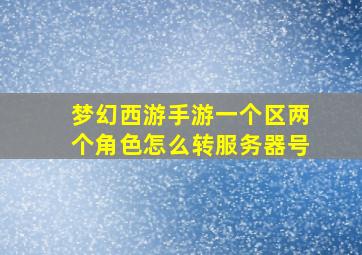 梦幻西游手游一个区两个角色怎么转服务器号