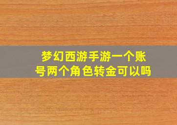 梦幻西游手游一个账号两个角色转金可以吗