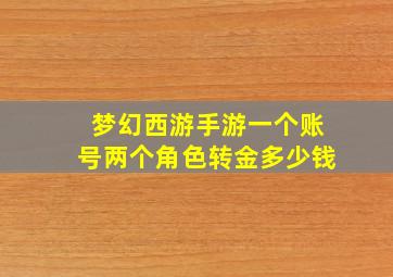 梦幻西游手游一个账号两个角色转金多少钱