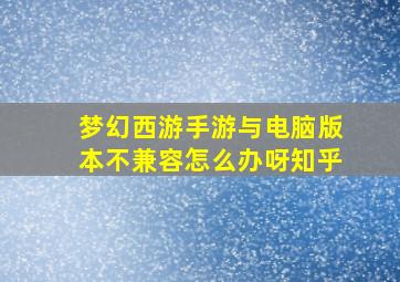 梦幻西游手游与电脑版本不兼容怎么办呀知乎