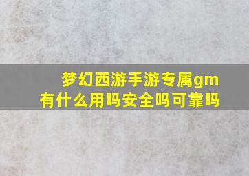 梦幻西游手游专属gm有什么用吗安全吗可靠吗