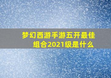 梦幻西游手游五开最佳组合2021级是什么