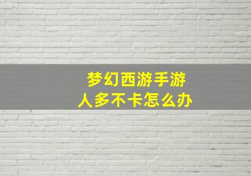 梦幻西游手游人多不卡怎么办