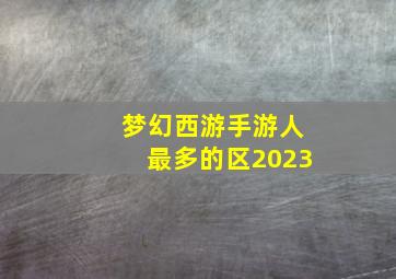 梦幻西游手游人最多的区2023