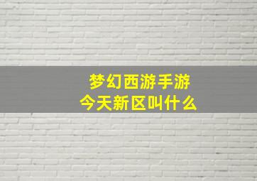 梦幻西游手游今天新区叫什么